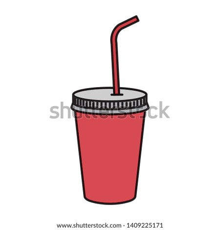 plastic cup with straw vector illustration