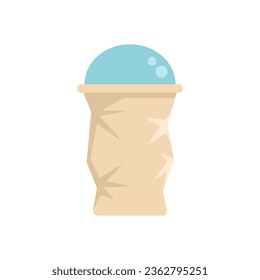 Plastic cup trash icon flat vector. Organic rubbish. Dry paper isolated