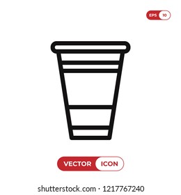 Plastic cup vector icon