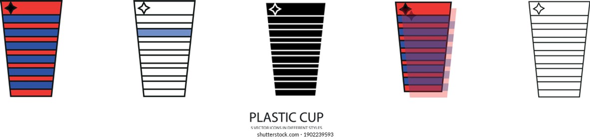 plastic cup vector type icon