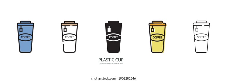 plastic cup vector type icon