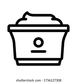 plastic cup of yogurt icon vector. plastic cup of yogurt sign. isolated contour symbol illustration