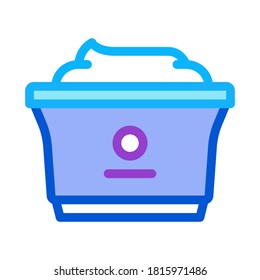 plastic cup of yogurt icon vector. plastic cup of yogurt sign. color symbol illustration