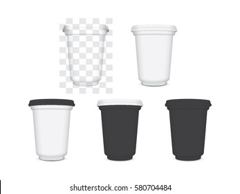 Plastic cup for your design and logo Easy to change colors Mock up EPS10