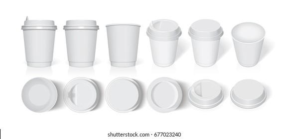 Plastic cup for your design and logo. It's easy to change colors. Mock Up. Vector template. svg