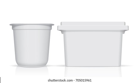 Plastic cup for your design and logo. It's easy to change colors. Mock Up. Vector template