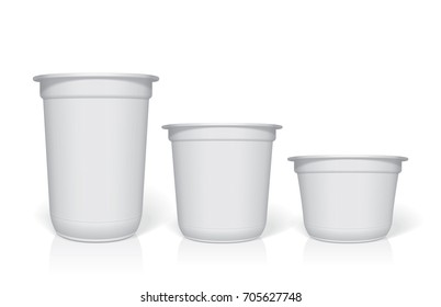 Plastic cup for your design and logo. It's easy to change colors. Mock Up. Vector template