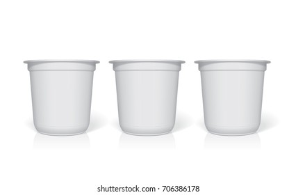 Plastic cup for your design and logo. It's easy to change colors. Mock Up. Vector template