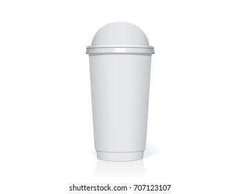 Plastic cup for your design and logo. It's easy to change colors. Mock Up. Vector template