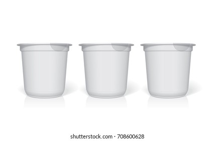 Plastic cup for your design and logo. It's easy to change colors. Mock Up. Vector template