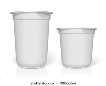 Plastic cup for your design and logo. It's easy to change colors. Mock Up. Vector template