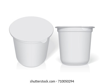 Plastic cup for your design and logo. It's easy to change colors. Mock Up. Vector template