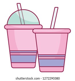 plastic cups with straw