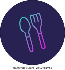 Plastic Cutlery Line Circle Gradient Style
