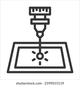 Plastic Cutting Outline Icon Vector Illustration