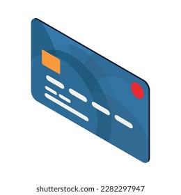 Plastic debit or credit card isometric icon 3d vector illustration
