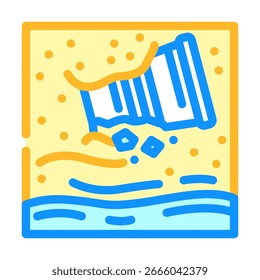 plastic debris beach microplastics color icon vector. plastic debris beach microplastics sign. isolated symbol illustration