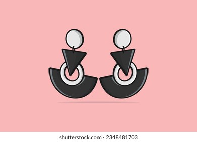 Plastic design earrings jewelry vector illustration. Beauty fashion objects icon concept. Women earrings jewelry decoration in unique style vector design.