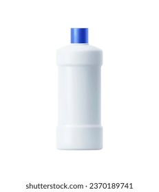 Plastic detergent bottle for efficient cleaning, with a sturdy, ergonomic design and a convenient cap. Isolated 3d vector clean product package for tackling tough stains and keeping laundry fresh