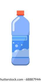 Plastic detergent bottle isolated icon in flat style. House cleaning tool, housework supplies vector illustration