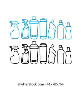 Plastic detergent bottles set