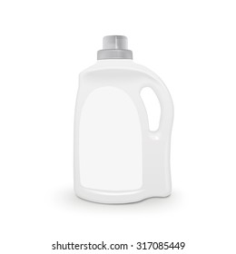plastic detergent container isolated on white background