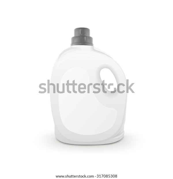 Plastic Detergent Container Isolated On White Stock Vector (Royalty ...