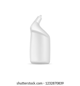Plastic detergent container on white background. Vector mockup.