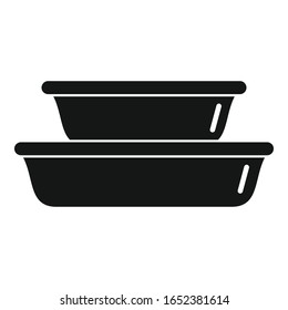 Icono de platos de plástico. Icono vectorial de platos plásticos para diseño web aislado en fondo blanco