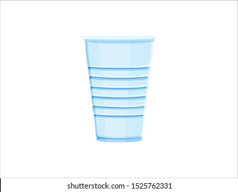 Plastic disposable cup vector logo for drinks isolated illustration on white background 
