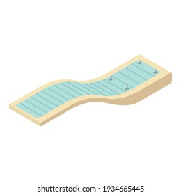 Plastic diving board icon. Isometric of plastic diving board vector icon for web design isolated on white background