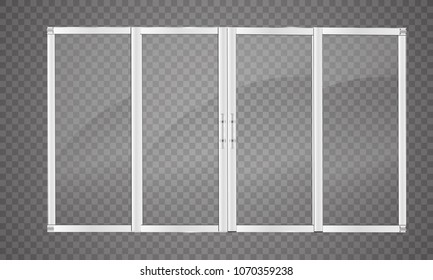 Plastic door isolated on a transparent background. For the bacon, the store, for your illustration. Vector illustration