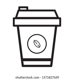 Plastic drinking coffee cup isolated on white background EPS Vector