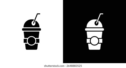 Plastic drinking cup icon of a flat style vector