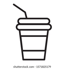 Plastic drinking cup icon vector isolated on white background, used for many purposes EPS Vector