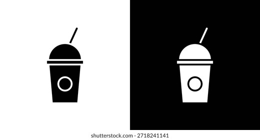 Iconos plásticos de la taza de bebida. Símbolo de glifo. Ilustración vectorial aislada