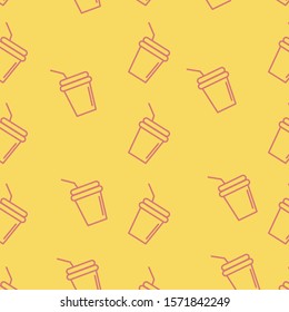Plastic drinking cup texture background for many purposes, yellow background, red figures EPS Vector