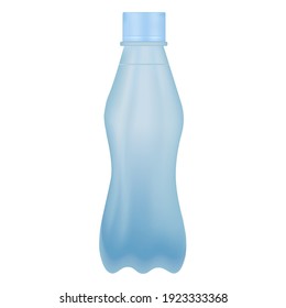 Una botella de agua potable de plástico sobre fondo blanco. Diseño de ilustración de vector