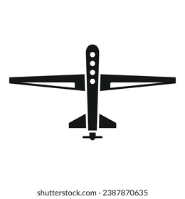 Icono de vista drone plástica simple vector. Seguridad aérea. Video spy ai