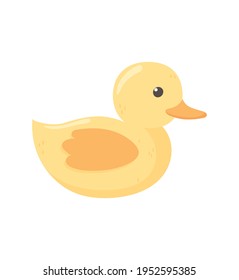 plastic duck toy icon isolated