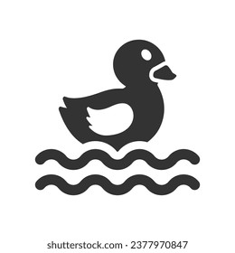 Plastic duck toy Icon, Vector Graphics