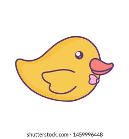 plastic duck toy, isolated icon