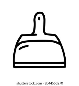 ícono simple de doodle vectorial de línea de dustpan plástico