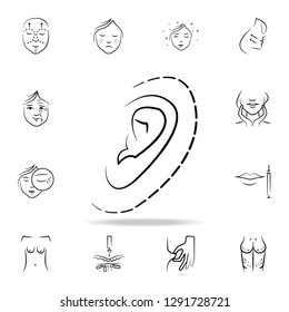 plastic ear surgery icon. Detailed set of anti-aging procedure icons. Premium graphic design. One of the collection icons for websites, web design, mobile app