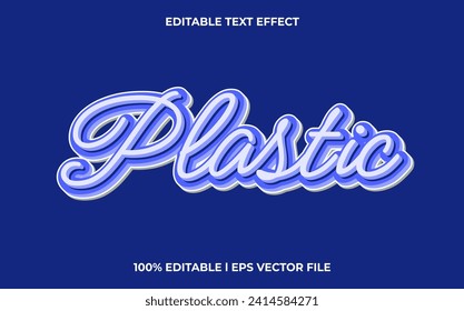 Plastic editable font. typography template text effect. lettering vector illustration logo