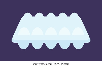 Plastic egg container vector flat style illustration
