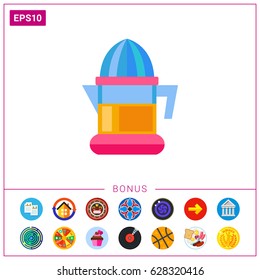 Plastic electric juicer vector icon