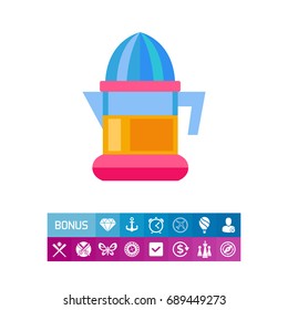 Plastic electric juicer vector icon