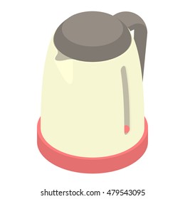 Plastic electric kettle icon in cartoon style on a white background vector illustration