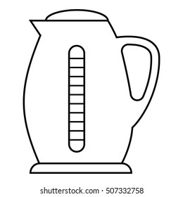 Plastic electric kettle icon. Outline illustration of plastic electric kettle vector icon for web